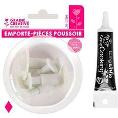 Svarta Utstickare 4 Emporte-Pièces À Poussoir En Plastique Losange + Stylo De Glaçage Noir Ausstechform