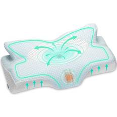 Elviros Cervical de Espuma Viscoelastica 53.8 x 33 x 11/9 cm Almohada Ergonómica