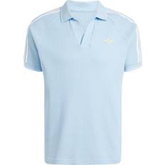 Yellow Polo Shirts adidas Originals Waffle Knit Polo Shirt - Blue