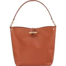 Longchamp Tasker Longchamp Le Roseau Large Leather Hobo Bag - Bark