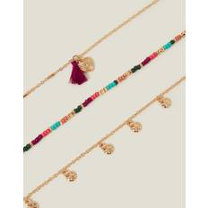 Anklets on sale Accessorize Mix Bead Tassel Anklets - Gold