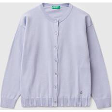 XL Cardigans Children's Clothing United Colors of Benetton Pure Cotton Crew Neck Cardigan - Periwinkle