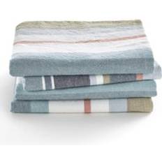 Cotton Cloth Napkins LA REDOUTE INTERIEURS Set of 4 Antika Striped Organic Cotton Napkins 45 x 45 cm Cloth Napkin Blue