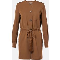 Max Mara Jumpsuits & Overaller Max Mara Belted Wool Gabardine Playsuit - Brown