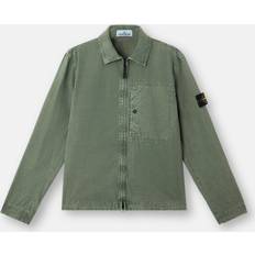 Stone Island Bomuld Overtøj Stone Island Brushed Organic Cotton Canvas Old Effect - Green