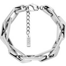 Smycken Diesel Bracelet Chaîne En Acier Inoxydable - Gris Argenté