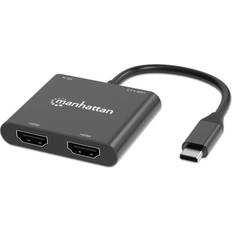 Manhattan Multiport Adapter with USB Type-C Male to Two HDMI 100 W