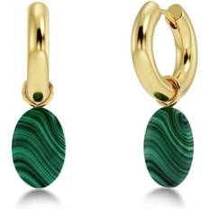 Edblad Grön Örhängen Edblad Beach Crystal Hoops - Green Gold