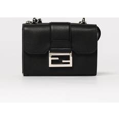 Fendi Väskor Fendi Double Baguette Läder Axelväska Med Dragkedja - Svart