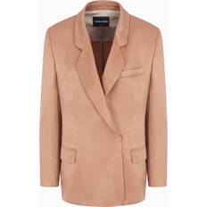 Dame - Multifarvet Blazere Giorgio Armani Cupro Double-Breasted Jacket - Solid Dark Orange