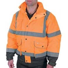 Two Tone High Visibility Constructor Bomber Jacket - Orange/Navy Blue