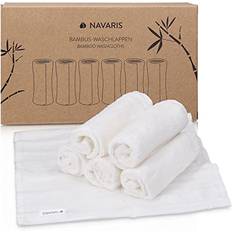 Bamboo Grooming & Bathing Navaris Bamboo Wash Cloths Pack of 6 25 x 25 cm