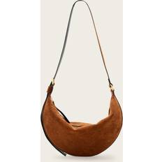 Suede Handbags AllSaints Halfmoon Suede Shoulder Bag - Cognac
