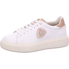 Lädersneaker Med Satin Detaljer - White