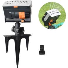 Black Garden Sprinklers Neoglint Lawn Sprinkler for Yard 16 Hole Automatic Oscillating 4 Spraying Modes Adjustable Water Black