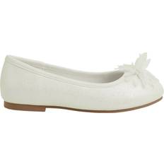 Accessorize Kids' Flower Toe Ballerina Flat Shoes - Ivory