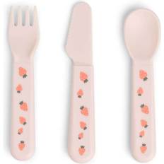 Plast Børnebestik Done by Deer Foodie Bestiksæt Tiny Farm Pudder 3-pak