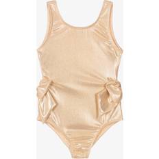 Gold Swimwear Angel's Face Girls Metallic Gold Swimsuit - Upf50+