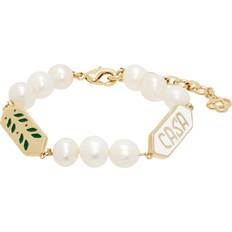 Casablanca Gold White Laurel Pearl Bracelet - Gold/Pearl