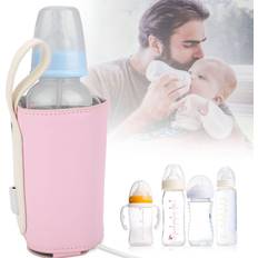 Konnwei USB Baby Bottle Warmer Portable Milk Travel Storage Insulation Thermostat Pink