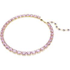 Swarovski Lila Halsband Swarovski Unisex Millenia Tennis Halsband Octagon Cut Lila Guldpläterad