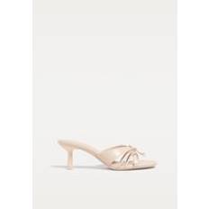 Stradivarius Heeled Sandals With Bow - Beige/Pink