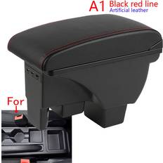 Armrests Maxpower A1 Black Red Leather For Volkswagen Polo Armrest Box