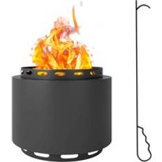 OutSunny Smokeless Fire Pit 48.5cm Portable Wood Burning Firepit with Poker