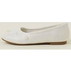 Accessorize Girls Pearl Flower Ballerina Shoes - Light Cream
