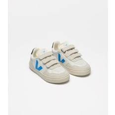 Organic Children's Shoes Veja Kids Small V-90 Leather Trainers - White/Blue