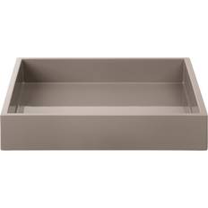 Mojoo Lux Lacquered Decorative 19x19x3,5 cm Warm Grey Serving Tray