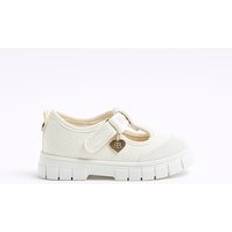 Buckle Ballerinas Children's Shoes River Island Mini Girls Cream Mary Jane Shoes - C5