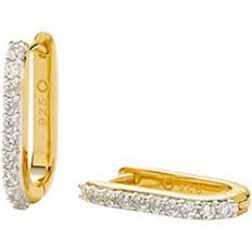 Missoma Pave Ovate Huggie Earrings - Gold