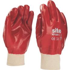 Work Gloves Site PVC Fully-Coated Gloves - Red
