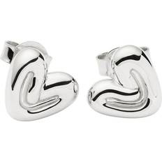 Missoma Silver Earrings Missoma Puffy Heart Earrings - Silver