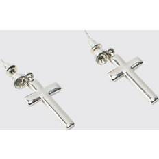 Herr Örhängen på rea boohooMAN Mens Silver Cross Earrings
