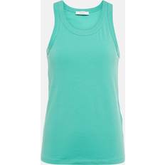 Max Mara Linnen Max Mara Noemi Cotton-Blend Jersey Tank Top - Green