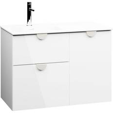 Hill Ceramic Tvättställsskåp Celeste Vit Blank 90 cm med Handfat