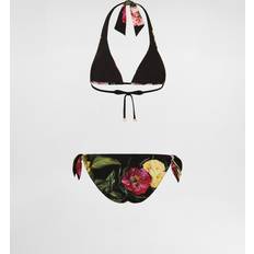 Bikini Sets Dolce & Gabbana Rose And Peony-print Padded Triangle Bikini Woman Swimwear Print