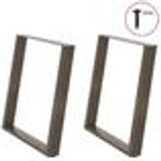 vidaXL Spisebordsben U-formet 2 stk naturstål 80x(72-73) cm stål Bordben