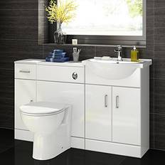 iBathUK 1200 mm White Gloss Bathroom Vanity Basin Unit