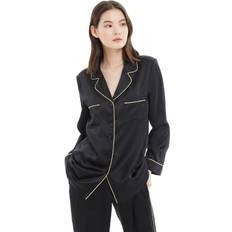 Gold Pyjamas LilySilk Ladies Silk Pyjamas Set - Black UK Mulberry