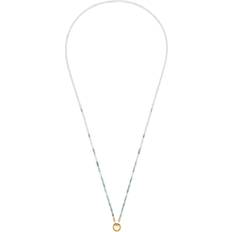 Leonardo Damen Kette mit Anhänger Bisca - Edelstahl Mondstein/Gold/Weiss