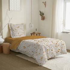 Hemtextil Parure De Draps 3 Pièces Pour Lit 90 x 190 cm Agathe Moutarde Bettlaken
