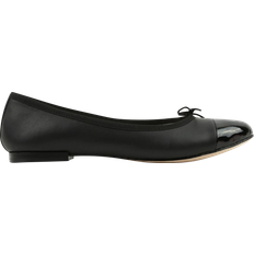 Repetto Black Flora Bi-Material Ballerina Flats - Noir