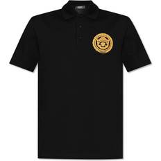 Versace Polo Shirts Versace Polo Chain Crest Brodé - Noir