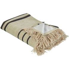 Beliani Picknickfilt Bhong Fyrkantig Pläd Beige Svart Filt Beige
