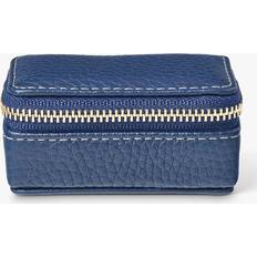 Unisex Jewellery Storage Aspinal of London Unisex Logo-embossed Small Leather Jewellery Case - Caspianblue