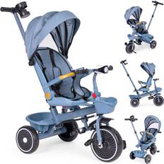 ECOTOYS 2-i-1 Trehjuling Barnvagn Vridbart Kapell