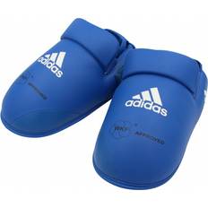 Leather Martial Arts Protection adidas Karate Foot Protectors WKF Bleu